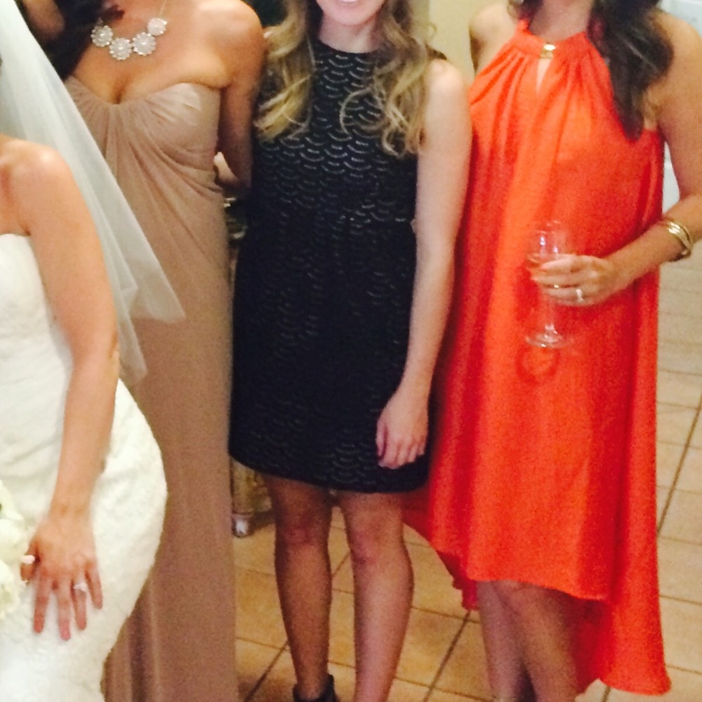 Island inspired orange flowy dress